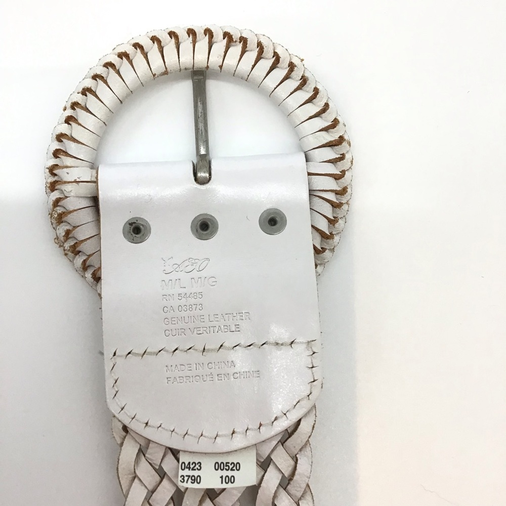 American Eagle White Leather Braided Belt - Picture 8 of 11